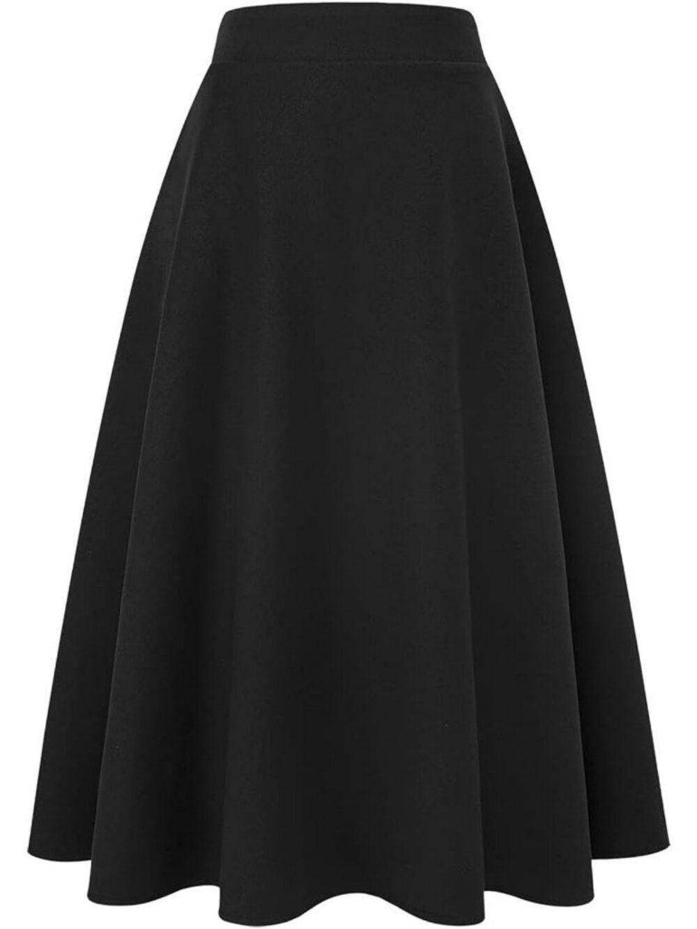 Plaid Wool A-Line Skirt for Women | Elastic Waist, Pleated Tartan Long Skirt